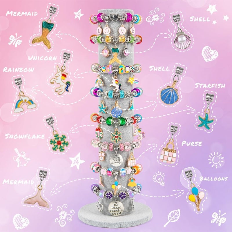 Sofier Charm Bracelet Making Kit for Girls Jewelry Box Jewelry Making Kit Gifts for Girls 4-12 DIY Craft Toys Birthday Christmas - Image 2